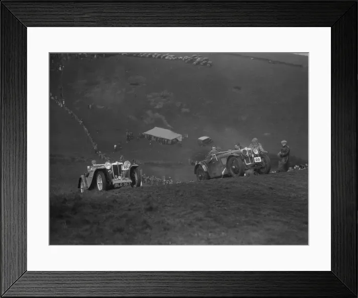 Framed Print : MG PA and MG J type competing in the MG Car Club Rushmere Hillclimb, Shropshire, 1935 Framed Print : MG PA and MG J type competing in the MG Car Club Rushmere Hillclimb, Shropshire, 1935
