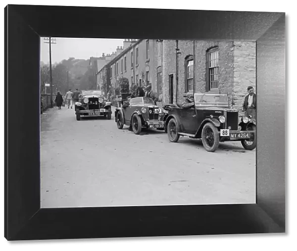 Morris Minor of FR Webb and MG M type of WP Uglow, MCC Sporting Trial, Litton, Derbyshire, 1930