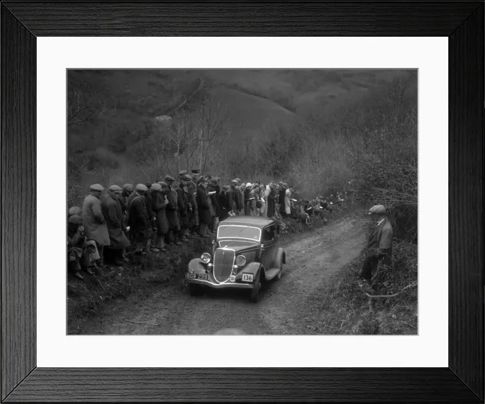 Framed Print : Ford V8 of RG Percival competing in the MCC Lands End Trial, 1935. Artist: Bill Brunell