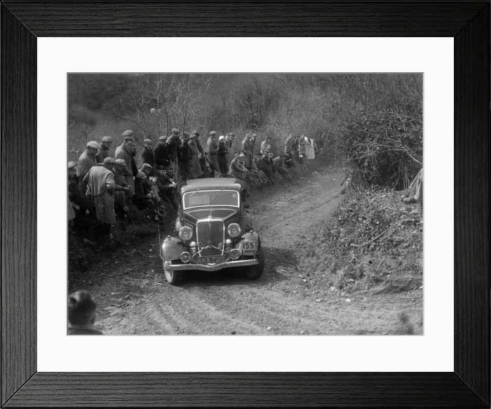 Framed Print : Ford V8 of Major DEM Douglas-Morris competing in the MCC Lands End Trial, 1935. Artist Framed Print : Ford V8 of Major DEM Douglas-Morris competing in the MCC Lands End Trial, 1935. Artist