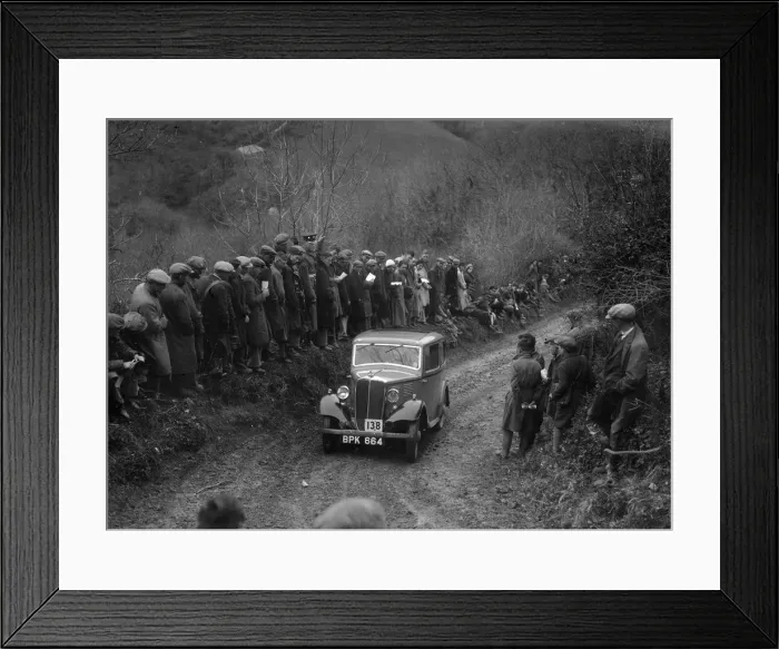 Framed Print : Standard of CS John competing in the MCC Lands End Trial, 1935. Artist: Bill Brunell Framed Print : Standard of CS John competing in the MCC Lands End Trial, 1935. Artist: Bill Brunell