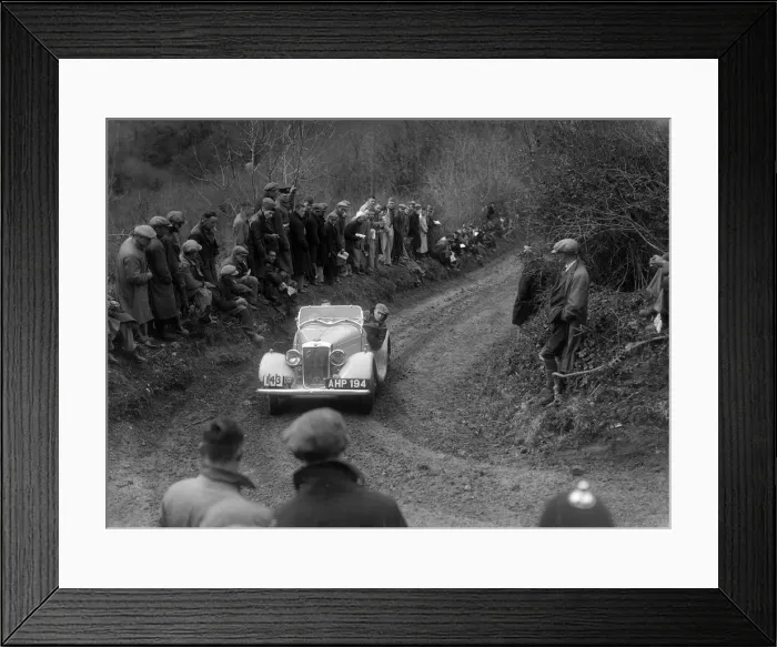 Framed Print : Hillman Aero Minx of V Wherry competing in the MCC Lands End Trial, 1935. Artist: Bill Brunell Framed Print : Hillman Aero Minx of V Wherry competing in the MCC Lands End Trial, 1935. Artist: Bill Brunell