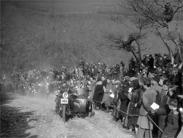 748 cc BSA and sidecar of HJ Finden at the MCC Lands End Trial, Beggars Roost, Devon, 1936