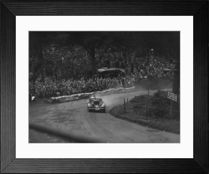 Framed Print : Unidentified car with supercharger competing in the Shelsley Walsh Hillclimb, Worcestershire, 1935 Framed Print : Unidentified car with supercharger competing in the Shelsley Walsh Hillclimb, Worcestershire, 1935