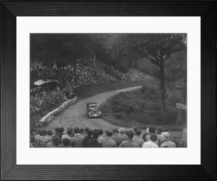 Framed Print : Ford V8 saloon competing in the Shelsley Walsh Hillclimb, Worcestershire, 1935. Artist Framed Print : Ford V8 saloon competing in the Shelsley Walsh Hillclimb, Worcestershire, 1935. Artist