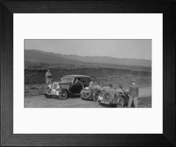 Framed Print : Singer Le Mans, Ford V8 and MG J2 at the Sunbac Inter-Club Team Trial, 1935. Artist: Bill Brunell Framed Print : Singer Le Mans, Ford V8 and MG J2 at the Sunbac Inter-Club Team Trial, 1935. Artist: Bill Brunell