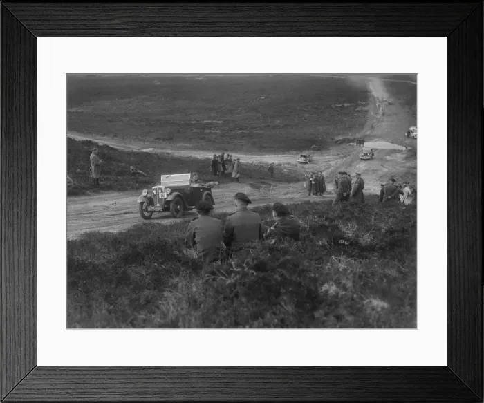 Framed Print : Morris Minor competing in a motoring trial, Bagshot Heath, Surrey, 1930s. Artist: Bill Brunell Framed Print : Morris Minor competing in a motoring trial, Bagshot Heath, Surrey, 1930s. Artist: Bill Brunell