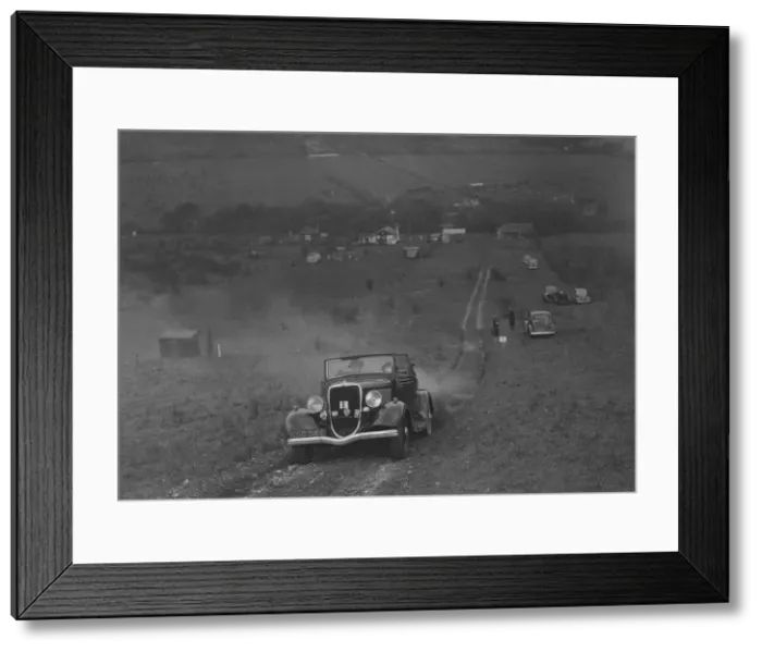Framed Print : Ford V8 competing in the London Motor Club Coventry Cup Trial, Knatts Hill, Kent, 1938 Framed Print : Ford V8 competing in the London Motor Club Coventry Cup Trial, Knatts Hill, Kent, 1938