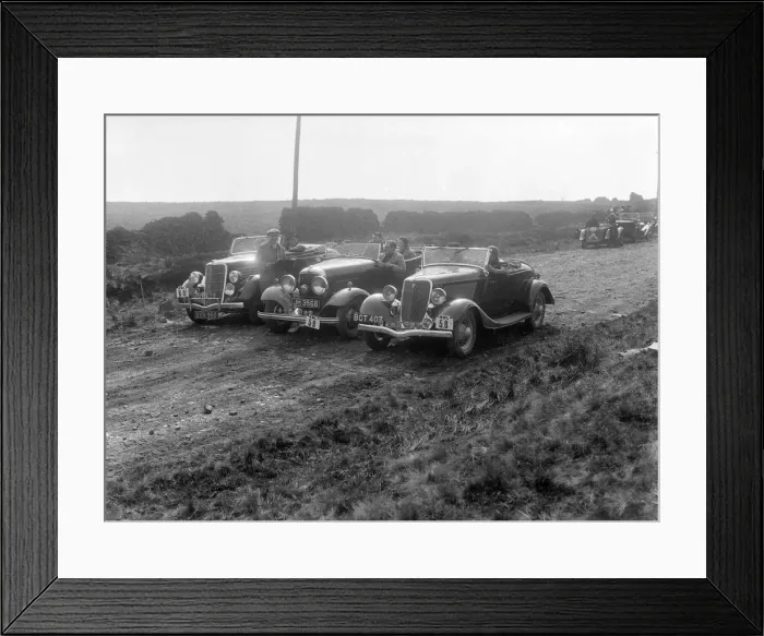 Framed Print : Three Ford V8s at the Sunbac Inter-Club Team Trial, 1935. Artist: Bill Brunell Framed Print : Three Ford V8s at the Sunbac Inter-Club Team Trial, 1935. Artist: Bill Brunell