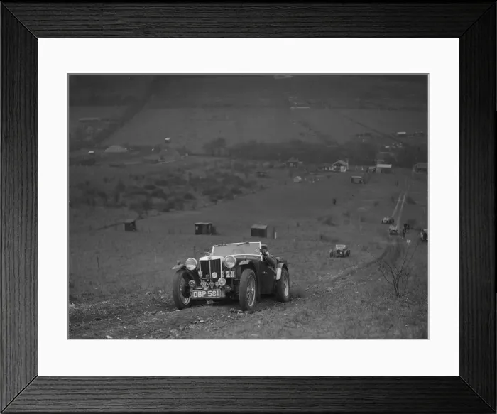 Framed Print : MG TA competing in the London Motor Club Coventry Cup Trial, Knatts Hill, Kent, 1938 Framed Print : MG TA competing in the London Motor Club Coventry Cup Trial, Knatts Hill, Kent, 1938