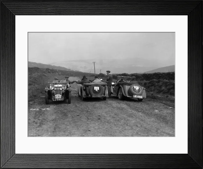 Framed Print : MG F type, Wolseley Hornet and MG Magnette at the Sunbac Inter-Club Team Trial, 1935 Framed Print : MG F type, Wolseley Hornet and MG Magnette at the Sunbac Inter-Club Team Trial, 1935