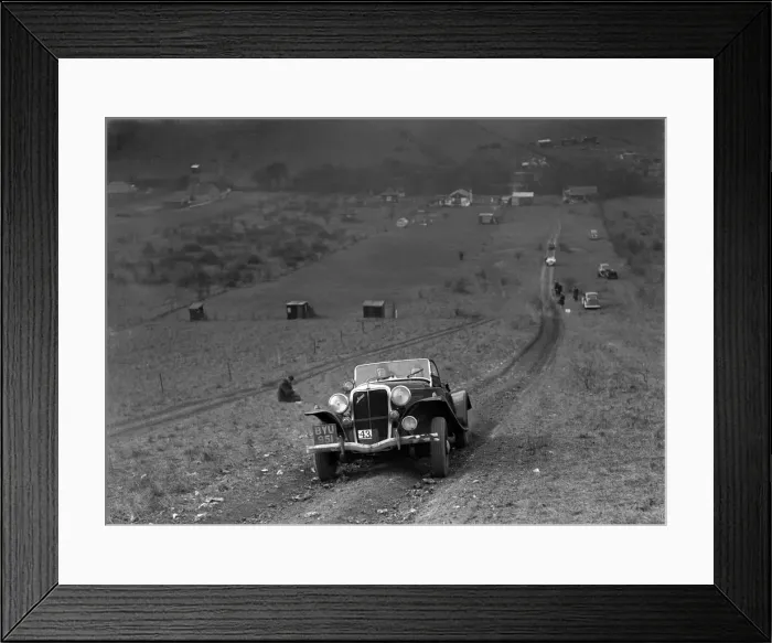 Framed Print : Jensen V8 competing in the London Motor Club Coventry Cup Trial, Knatts Hill, Kent, 1938 Framed Print : Jensen V8 competing in the London Motor Club Coventry Cup Trial, Knatts Hill, Kent, 1938