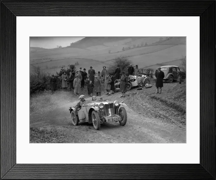 Framed Print : MG PB of EJ Haesendonck of the Cream Cracker Team at the MG Car Club Midland Centre Trial, 1938 Framed Print : MG PB of EJ Haesendonck of the Cream Cracker Team at the MG Car Club Midland Centre Trial, 1938
