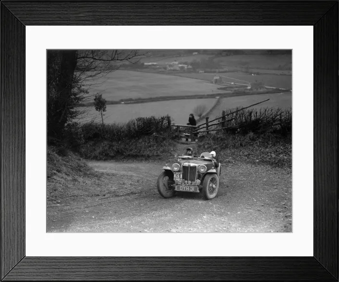 Framed Print : MG TA of JF Kingham competing in the MG Car Club Midland Centre Trial, 1938. Artist: Bill Brunell Framed Print : MG TA of JF Kingham competing in the MG Car Club Midland Centre Trial, 1938. Artist: Bill Brunell