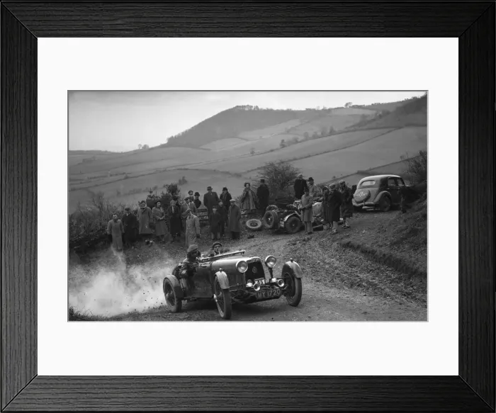 Framed Print : Aston Martin 2-seater of JD Keightley competing in the MG Car Club Midland Centre Trial, 1938 Framed Print : Aston Martin 2-seater of JD Keightley competing in the MG Car Club Midland Centre Trial, 1938