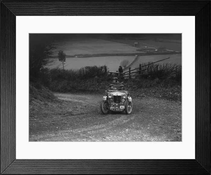 Framed Print : MG PB of WJ Green competing in the MG Car Club Midland Centre Trial, 1938. Artist: Bill Brunell Framed Print : MG PB of WJ Green competing in the MG Car Club Midland Centre Trial, 1938. Artist: Bill Brunell