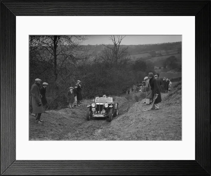 Framed Print : MG TA of F Wallace competing in the MG Car Club Midland Centre Trial, 1938. Artist: Bill Brunell Framed Print : MG TA of F Wallace competing in the MG Car Club Midland Centre Trial, 1938. Artist: Bill Brunell