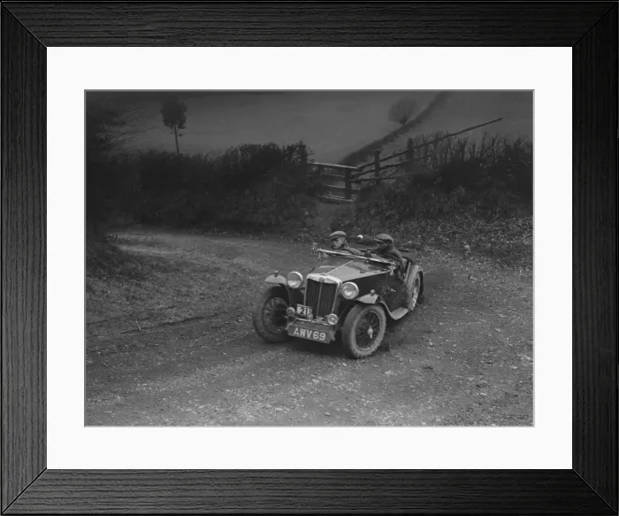 Framed Print : MG TA of HV Slade competing in the MG Car Club Midland Centre Trial, 1938. Artist: Bill Brunell Framed Print : MG TA of HV Slade competing in the MG Car Club Midland Centre Trial, 1938. Artist: Bill Brunell