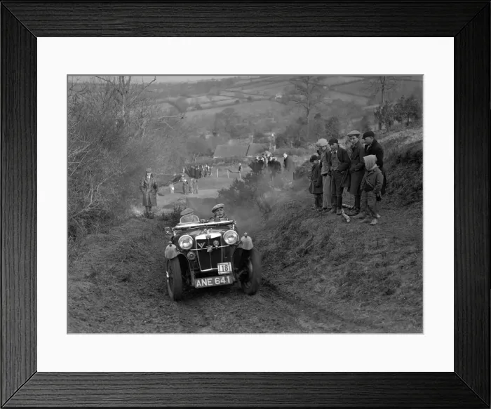 Framed Print : MG PA of JH Clent competing in the MG Car Club Midland Centre Trial, 1938. Artist: Bill Brunell Framed Print : MG PA of JH Clent competing in the MG Car Club Midland Centre Trial, 1938. Artist: Bill Brunell