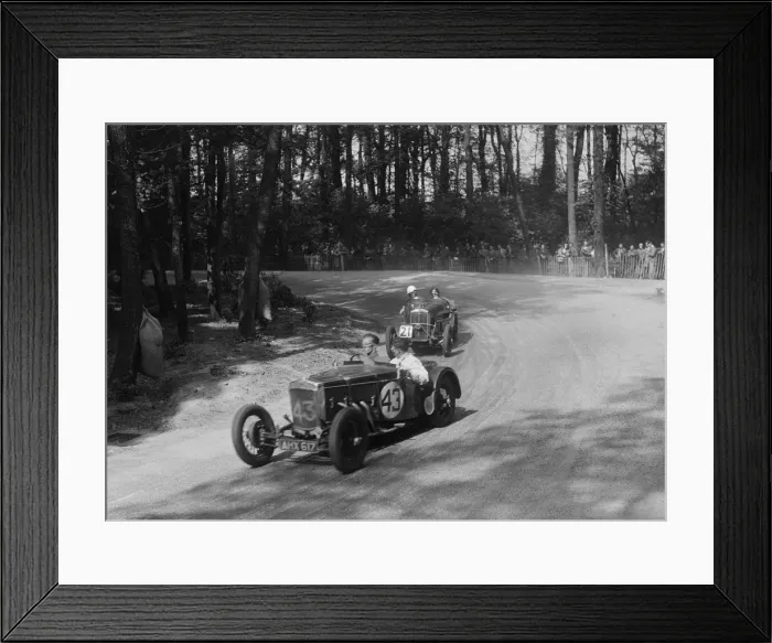 Framed Print : Frazer-Nash TT replica leading a Wolseley Hornet at Donington Park, Leicestershire, 1930s Framed Print : Frazer-Nash TT replica leading a Wolseley Hornet at Donington Park, Leicestershire, 1930s