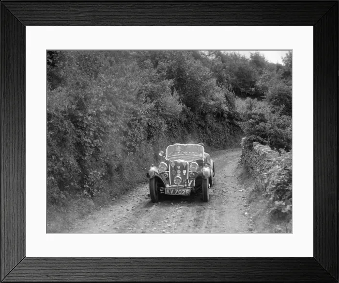 Framed Print : Singer Le Mans competing in the Mid Surrey Automobile Club Barnstaple Trial, 1934 Framed Print : Singer Le Mans competing in the Mid Surrey Automobile Club Barnstaple Trial, 1934