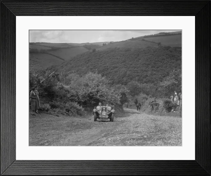 Framed Print : Singer 2-seater competing in the Mid Surrey AC Barnstaple Trial, Beggars Roost, Devon, 1934 Framed Print : Singer 2-seater competing in the Mid Surrey AC Barnstaple Trial, Beggars Roost, Devon, 1934