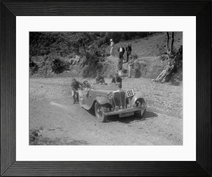 Framed Print : Jaguar SS open 2-seater at the Mid Surrey AC Barnstaple Trial, Beggars Roost, Devon, 1934 Framed Print : Jaguar SS open 2-seater at the Mid Surrey AC Barnstaple Trial, Beggars Roost, Devon, 1934