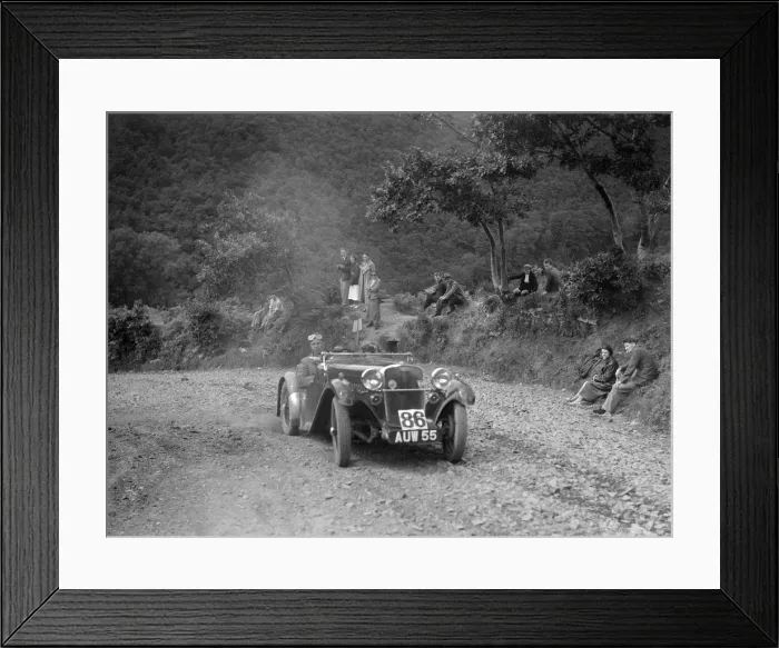 Framed Print : Singer sports 2-seater at the Mid Surrey AC Barnstaple Trial, Beggars Roost, Devon, 1934 Framed Print : Singer sports 2-seater at the Mid Surrey AC Barnstaple Trial, Beggars Roost, Devon, 1934