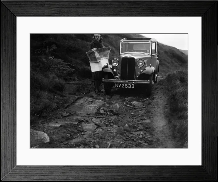 Framed Print : Kitty Brunell road testing a Standard Little Twelve saloon, c1932. Artist: Bill Brunell Framed Print : Kitty Brunell road testing a Standard Little Twelve saloon, c1932. Artist: Bill Brunell