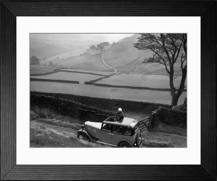 Framed Print : Kitty Brunell road testing a Standard Little Twelve saloon, c1932. Artist: Bill Brunell Framed Print : Kitty Brunell road testing a Standard Little Twelve saloon, c1932. Artist: Bill Brunell