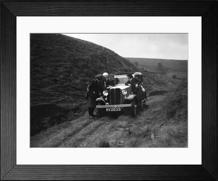 Framed Print : Kitty Brunell road testing a Standard Little Twelve saloon, c1932. Artist: Bill Brunell Framed Print : Kitty Brunell road testing a Standard Little Twelve saloon, c1932. Artist: Bill Brunell