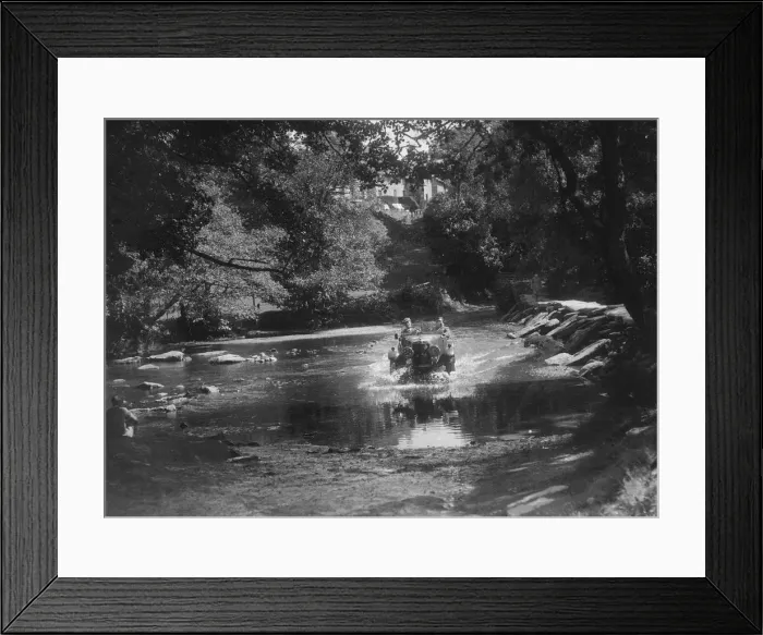 Framed Print : Lea-Francis competing in the Mid Surrey AC Barnstaple Trial, Tarr Steps, Exmoor, 1934 Framed Print : Lea-Francis competing in the Mid Surrey AC Barnstaple Trial, Tarr Steps, Exmoor, 1934