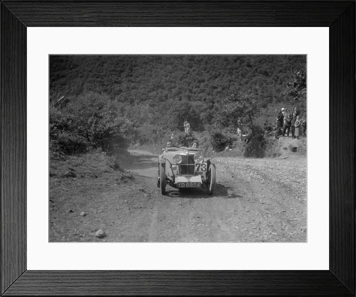 Framed Print : MG J2 competing in the Mid Surrey AC Barnstaple Trial, Beggars Roost, Devon, 1934 Framed Print : MG J2 competing in the Mid Surrey AC Barnstaple Trial, Beggars Roost, Devon, 1934