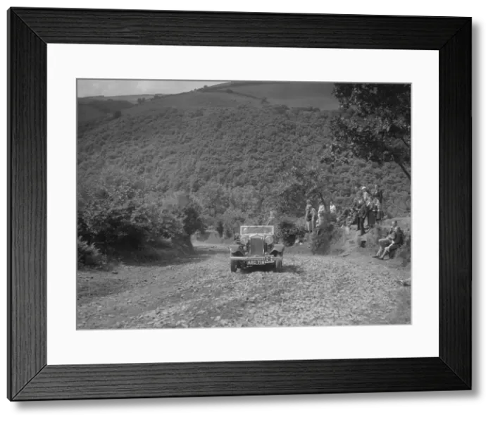 Framed Print : British Salmson competing in the Mid Surrey AC Barnstaple Trial, Beggars Roost, Devon, 1934 Framed Print : British Salmson competing in the Mid Surrey AC Barnstaple Trial, Beggars Roost, Devon, 1934