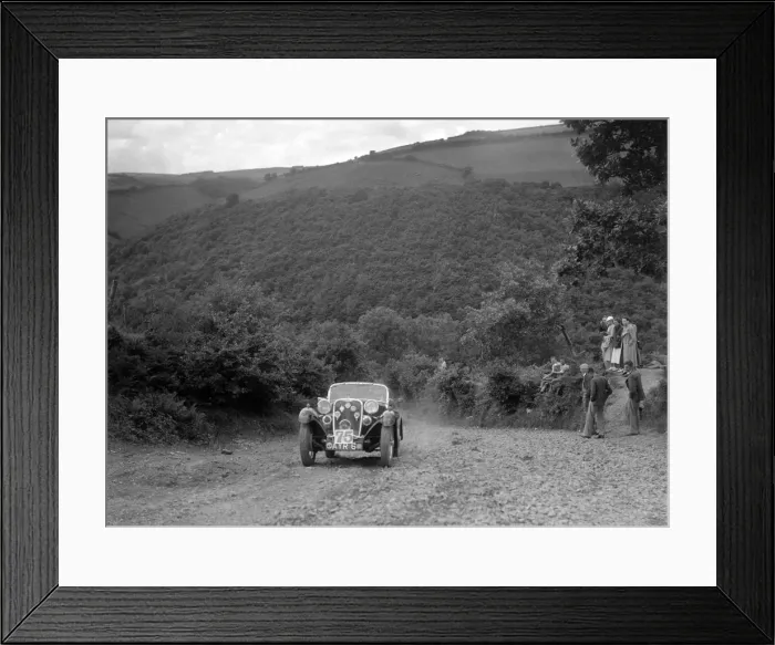 Framed Print : Singer sports competing in the Mid Surrey AC Barnstaple Trial, Beggars Roost, Devon, 1934 Framed Print : Singer sports competing in the Mid Surrey AC Barnstaple Trial, Beggars Roost, Devon, 1934