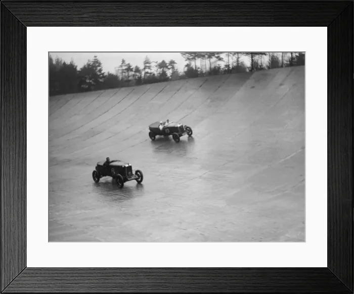 Framed Print : Alvis and Sunbeam stripped 4-seaters racing at a BARC meeting, Brooklands, Surrey Framed Print : Alvis and Sunbeam stripped 4-seaters racing at a BARC meeting, Brooklands, Surrey