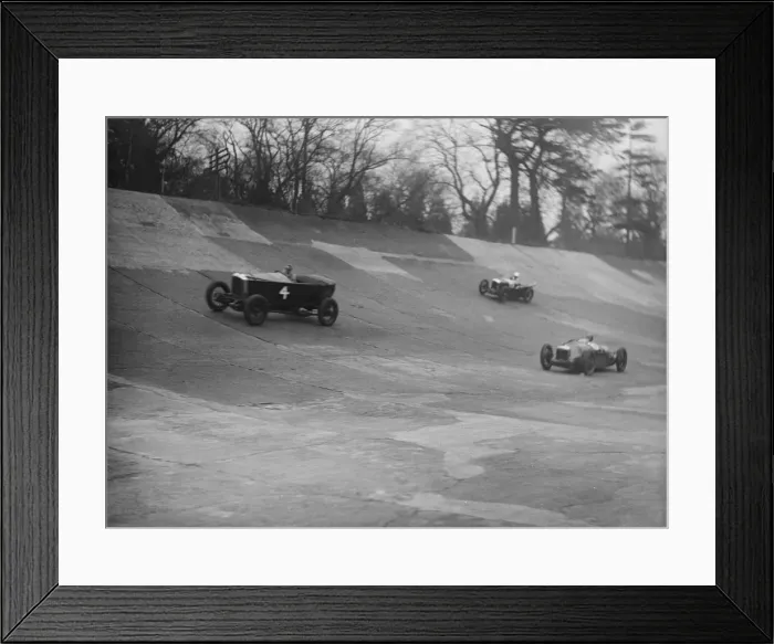 Framed Print : Vauxhall, Riley and Amilcar racing at a BARC meeting, Brooklands, Surrey, 1931 Artist: Bill Brunell Framed Print : Vauxhall, Riley and Amilcar racing at a BARC meeting, Brooklands, Surrey, 1931 Artist: Bill Brunell