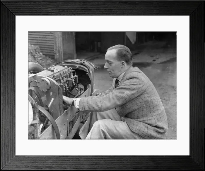 Framed Print : Charles Mortimer working on the engine of a MG KN Special, c1930s Artist: Bill Brunell Framed Print : Charles Mortimer working on the engine of a MG KN Special, c1930s Artist: Bill Brunell