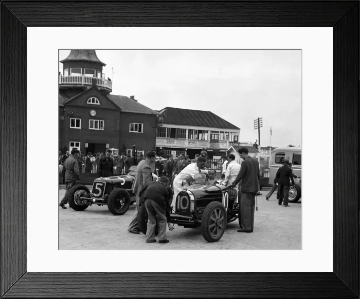 Framed Print : ERA and Charles Mortimers Bugatti Type 35B at Brooklands, Surrey, 1939. Artist: Bill Brunell Framed Print : ERA and Charles Mortimers Bugatti Type 35B at Brooklands, Surrey, 1939. Artist: Bill Brunell