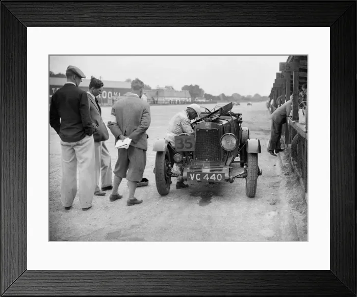 Framed Print : Lea-Francis in the pits, BARC 6-Hour Race, Brooklands, Surrey, 1929, Artist: Bill Brunell Framed Print : Lea-Francis in the pits, BARC 6-Hour Race, Brooklands, Surrey, 1929, Artist: Bill Brunell