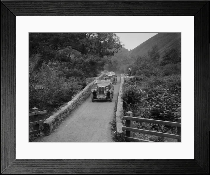 Framed Print : MG M type crossing Figle Bridge during a motoring trial, Devon, c1930s. Artist: Bill Brunell Framed Print : MG M type crossing Figle Bridge during a motoring trial, Devon, c1930s. Artist: Bill Brunell