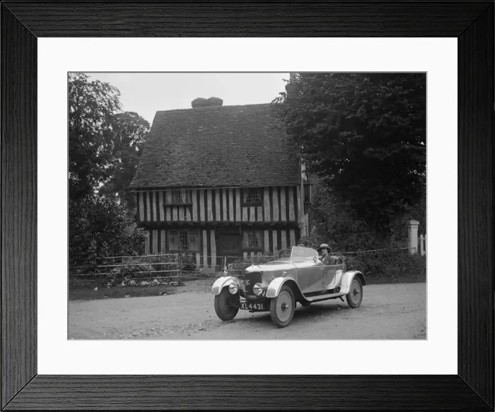 Framed Print : Two women in a AC motor car in front of a Tudor house, c1930s Artist: Bill Brunell Framed Print : Two women in a AC motor car in front of a Tudor house, c1930s Artist: Bill Brunell