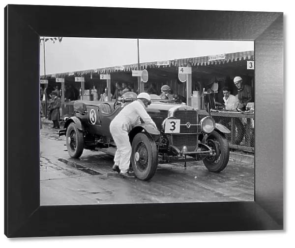 Studebaker of A Hollidge and GAW Laird in the pits at the JCC Double Twelve Race, Brooklands, 1929