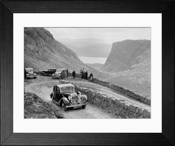 Framed Print : SS Jaguar saloon of DS Hand competing in the RSAC Scottish Rally, 1936. Artist: Bill Brunell Framed Print : SS Jaguar saloon of DS Hand competing in the RSAC Scottish Rally, 1936. Artist: Bill Brunell