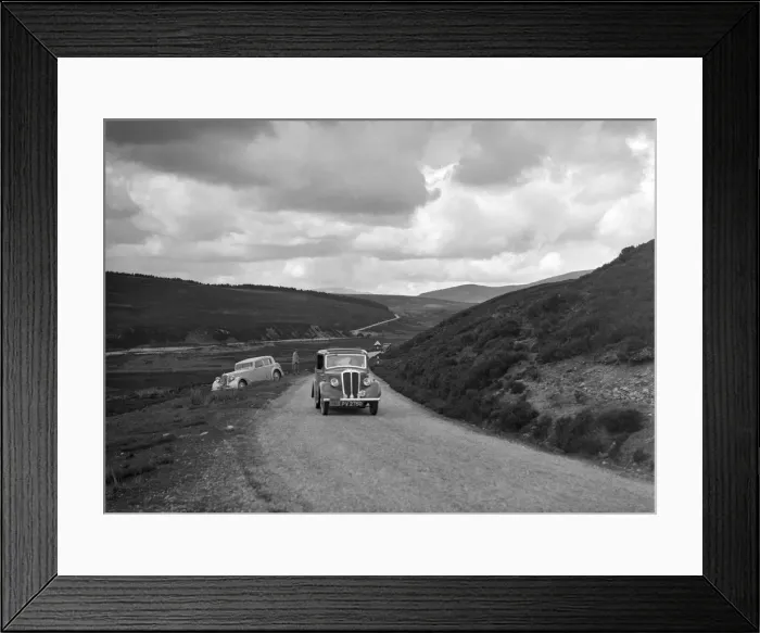 Framed Print : Standard saloon of NAW Brown competing in the RSAC Scottish Rally, 1936. Artist: Bill Brunell Framed Print : Standard saloon of NAW Brown competing in the RSAC Scottish Rally, 1936. Artist: Bill Brunell