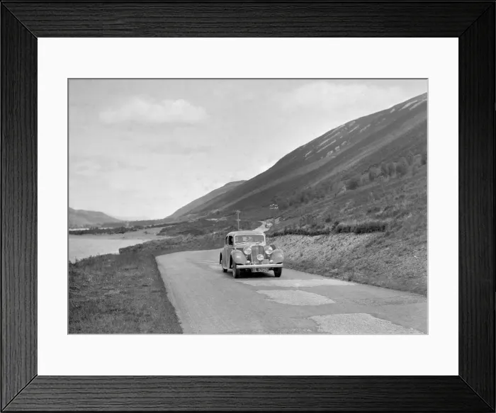 Framed Print : SS Jaguar of CL Bembridge competing in the RSAC Scottish Rally, 1936. Artist: Bill Brunell Framed Print : SS Jaguar of CL Bembridge competing in the RSAC Scottish Rally, 1936. Artist: Bill Brunell