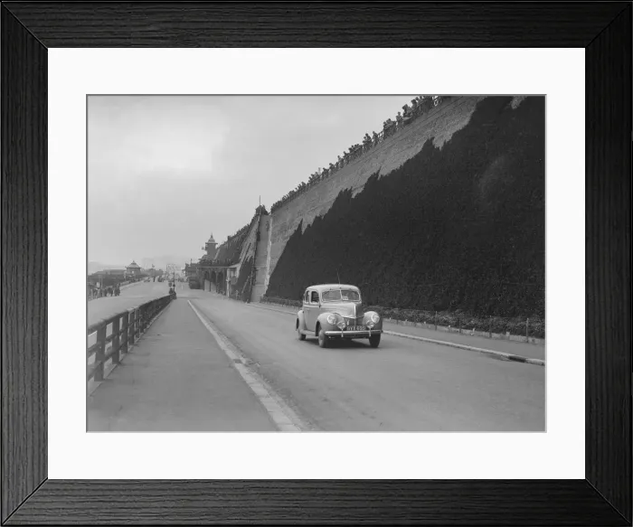 Framed Print : Ford V8 of CGH Barraclough on Madeira Drive, Brighton, RAC Rally, 1939. Artist: Bill Brunell Framed Print : Ford V8 of CGH Barraclough on Madeira Drive, Brighton, RAC Rally, 1939. Artist: Bill Brunell