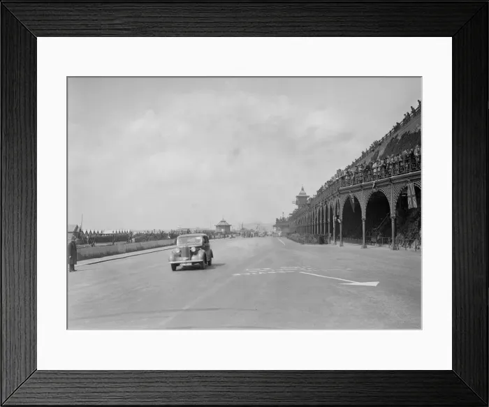 Framed Print : Vauxhall 14-6 of GL Boughton on Madeira Drive, Brighton, RAC Rally, 1939. Artist: Bill Brunell