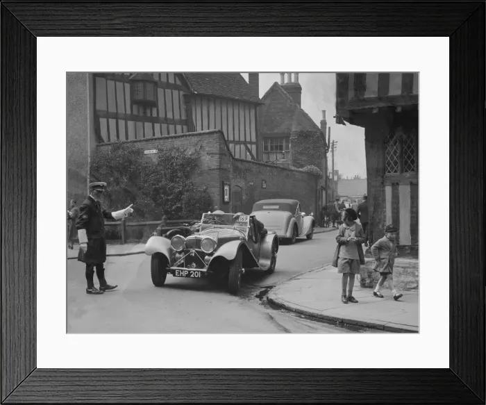 Framed Print : SS Jaguar 100 of SH Newsome competing in the RAC Rally, 1939. Artist: Bill Brunell Framed Print : SS Jaguar 100 of SH Newsome competing in the RAC Rally, 1939. Artist: Bill Brunell