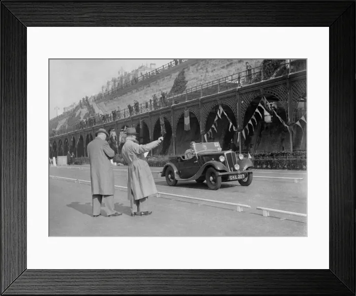 Framed Print : Morris open 2-seater of MC Browning on Madeira Drive, Brighton, RAC Rally, 1939. Artist Framed Print : Morris open 2-seater of MC Browning on Madeira Drive, Brighton, RAC Rally, 1939. Artist